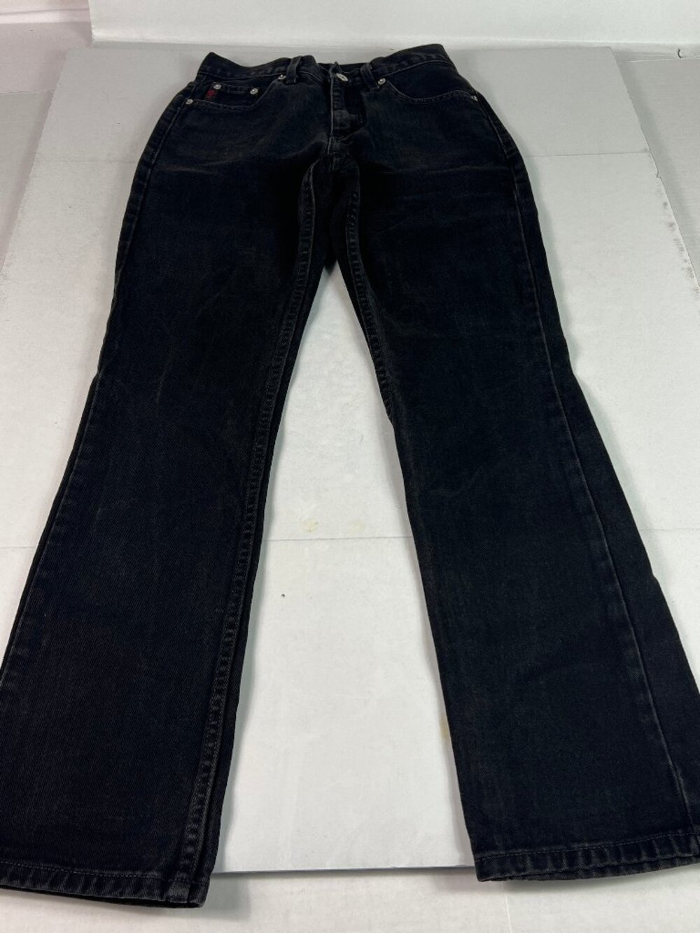 VTG 90s Guess Jeans Women 25x29* Mid Rise Baby Bootcut Black Cotton Denim Tag 26